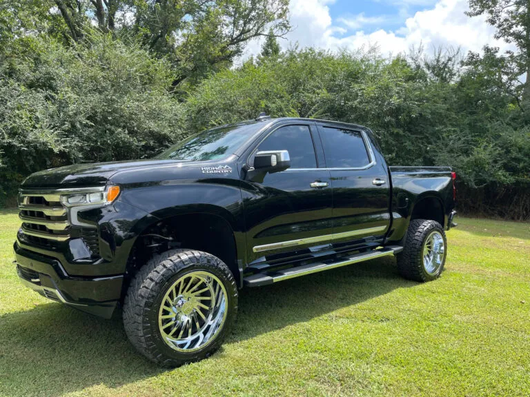 Chrome Wheels on Black Truck