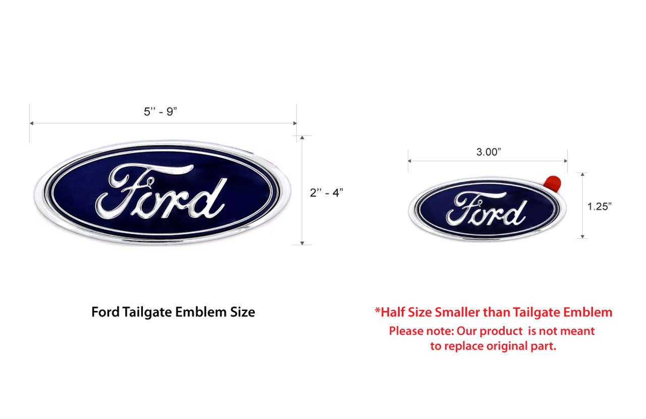 ford emblem size chart