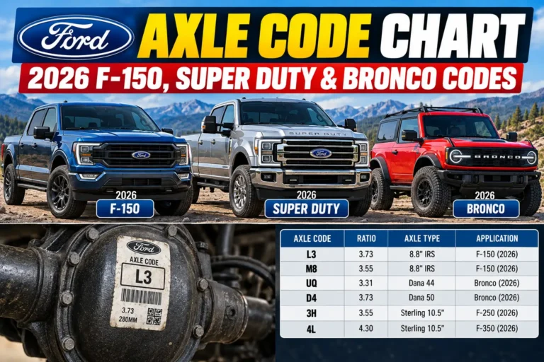Ford Axle Code Chart: 2026 F-150, Super Duty & Bronco Codes