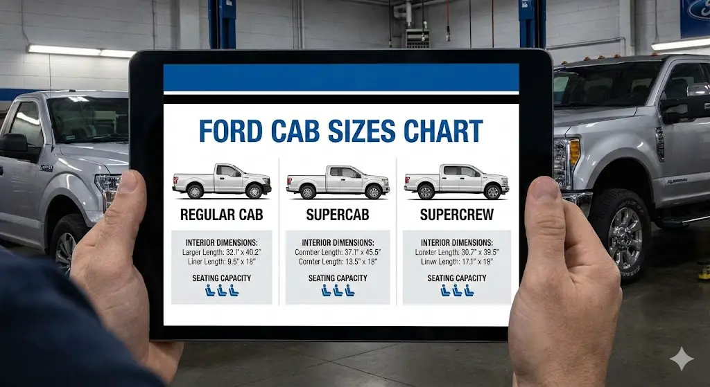 ford cab sizes chart