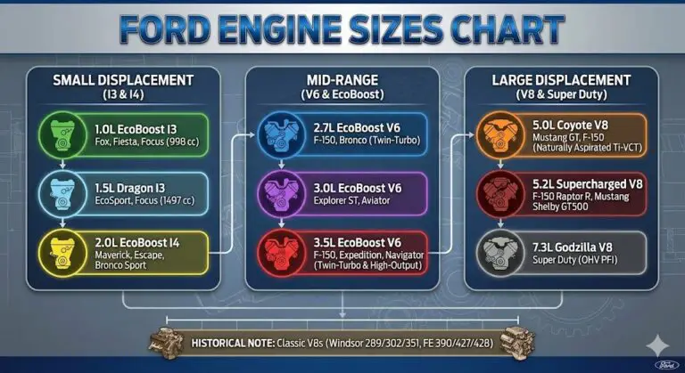 ford engine sizes chart