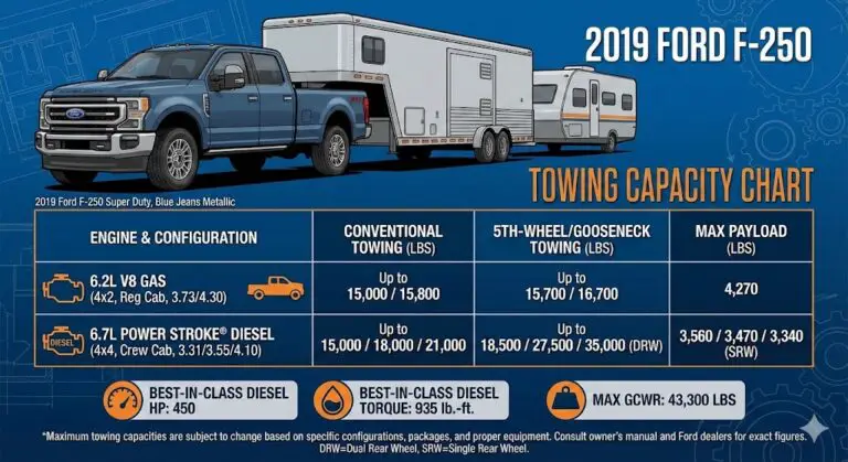 2019 ford f-250 towing capacity chart