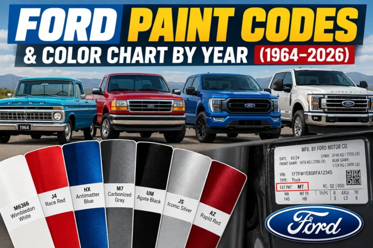 Ford Paint Code List & Color Chart: Find Your Code by Year and Model (1964–2026) 47 Ford Paint Codes & Color Chart by Year (1964–2026)