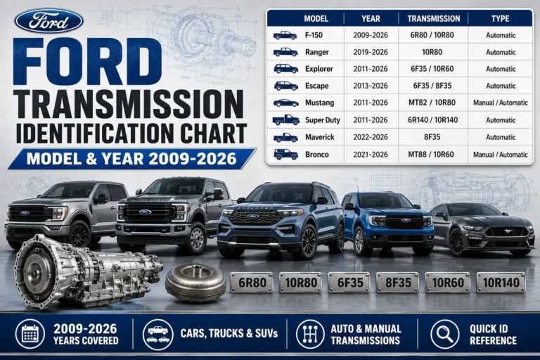 Ford Transmission Identification Chart: Model & Year 2009-2026