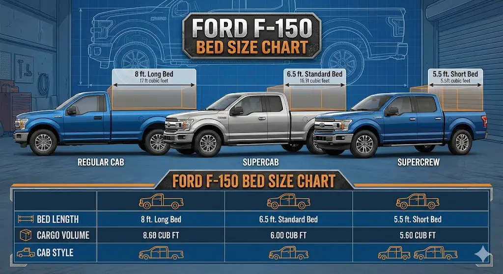 ford f150 bed size chart
