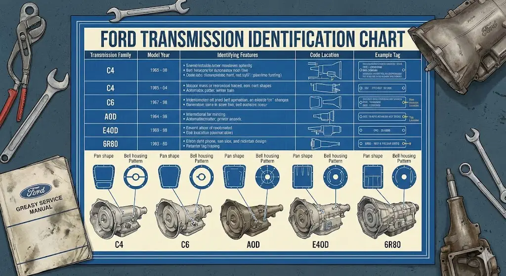 ford transmission identification chart