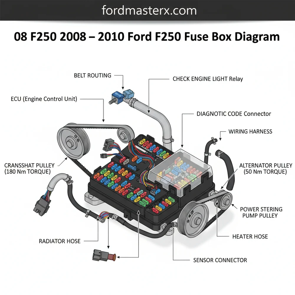 08 f250 2008 -2010 ford f250 fuse box diagram diagram with labeled components and explanations