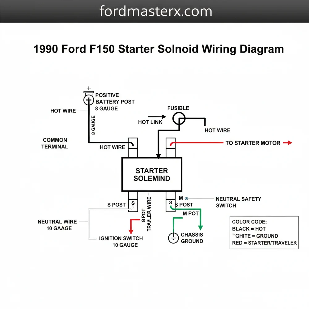 1990 ford f150 starter solenoid wiring diagram diagram with labeled components and explanations