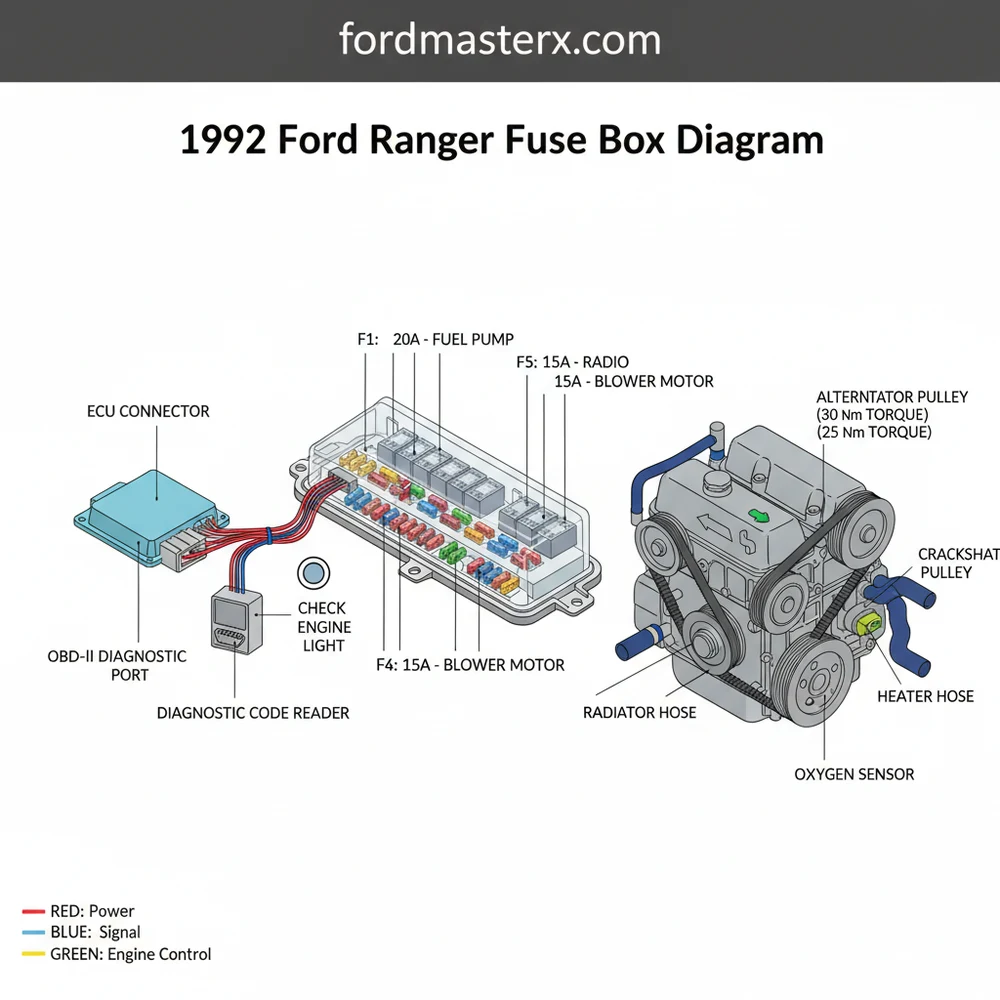 1992 ford ranger fuse box diagram diagram with labeled components and explanations