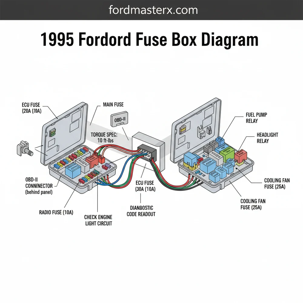 1995 ford ranger fuse box diagram diagram with labeled components and explanations
