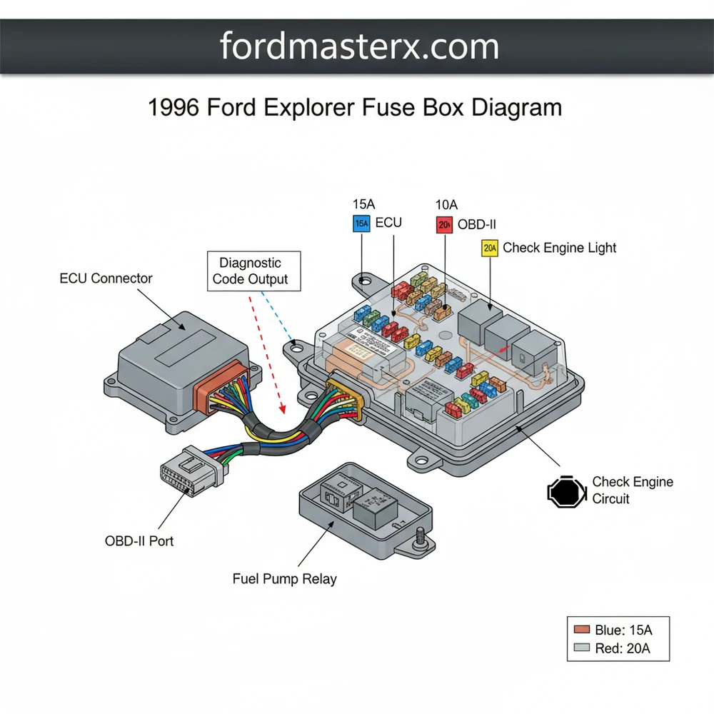 1996 ford explorer fuse box diagram diagram with labeled components and explanations