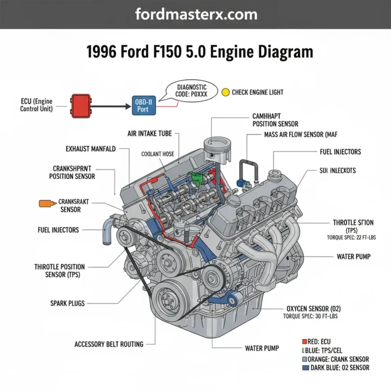 1996 ford f150 5.0 engine diagram diagram with labeled components and explanations