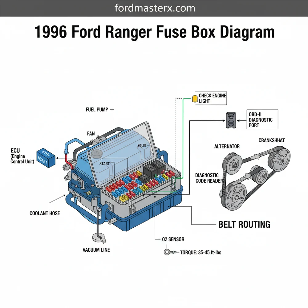 1996 ford ranger fuse box diagram diagram with labeled components and explanations