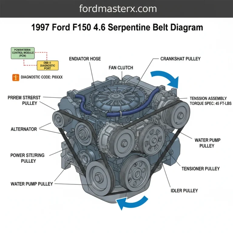 1997 ford f150 4.6 serpentine belt diagram diagram with labeled components and explanations