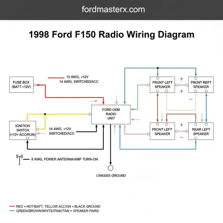 1998 ford f150 radio wiring diagram diagram with labeled components and explanations