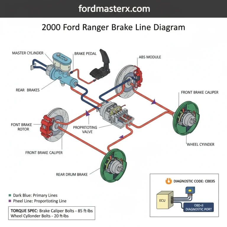 2000 ford ranger brake line diagram diagram with labeled components and explanations