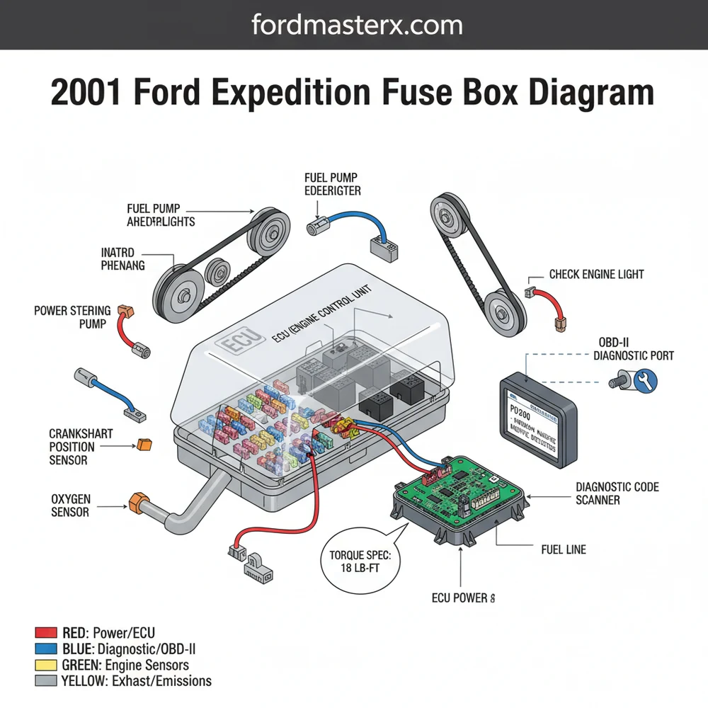 2001 ford expedition fuse box diagram diagram with labeled components and explanations