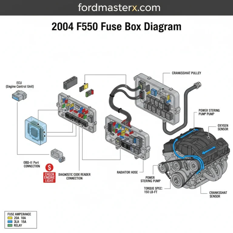 2004 f350 fuse box diagram diagram with labeled components and explanations