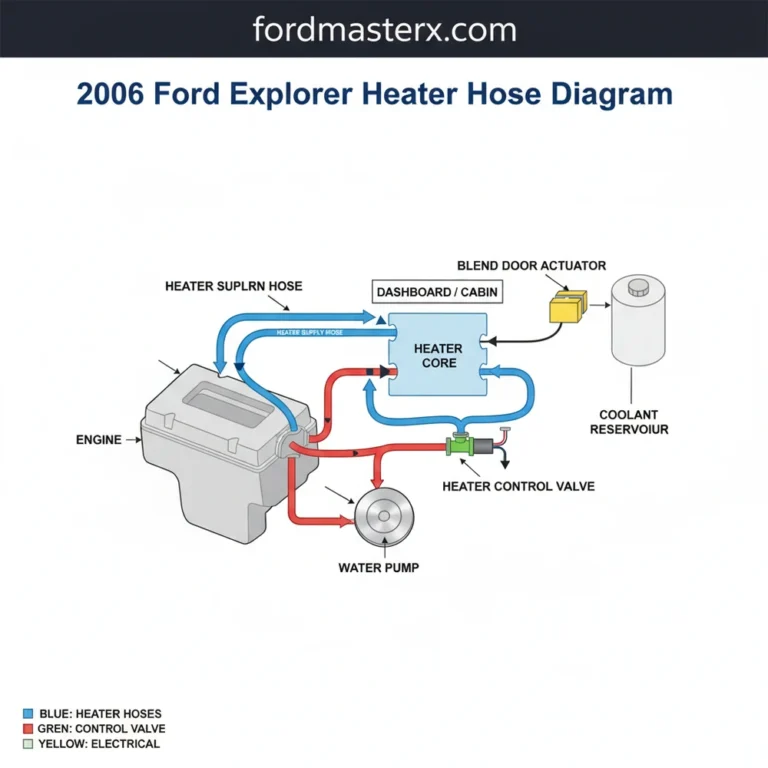 2006 ford explorer heater hose diagram diagram with labeled components and explanations