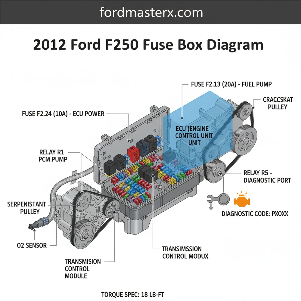 2012 ford f250 fuse box diagram diagram with labeled components and explanations