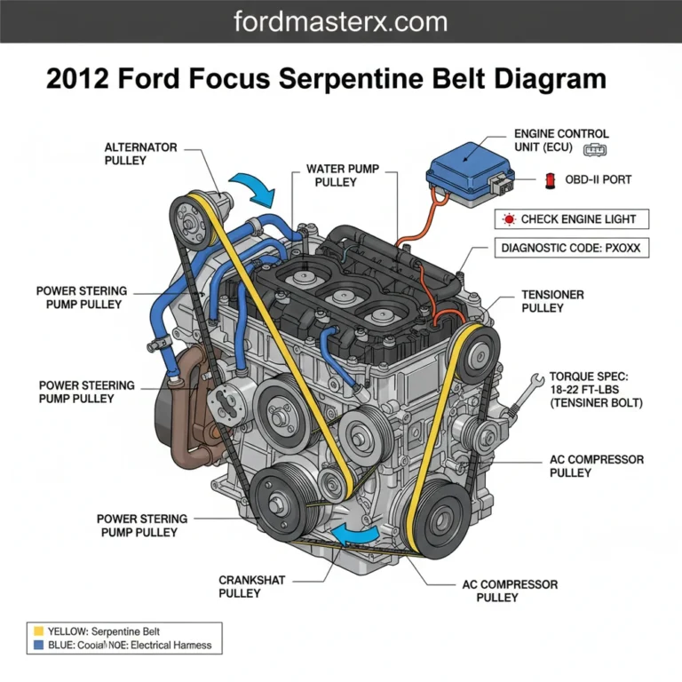 2012 ford focus serpentine belt diagram diagram with labeled components and explanations