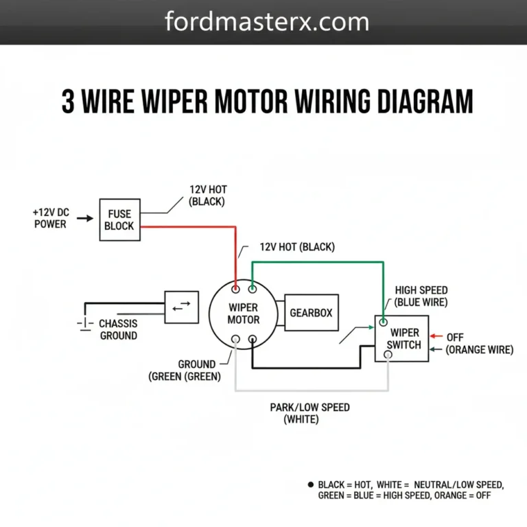 3 wire wiper motor wiring diagram diagram with labeled components and explanations