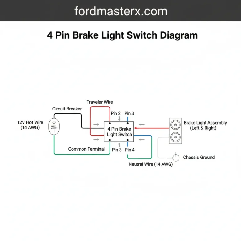 4 pin brake light switch diagram diagram with labeled components and explanations