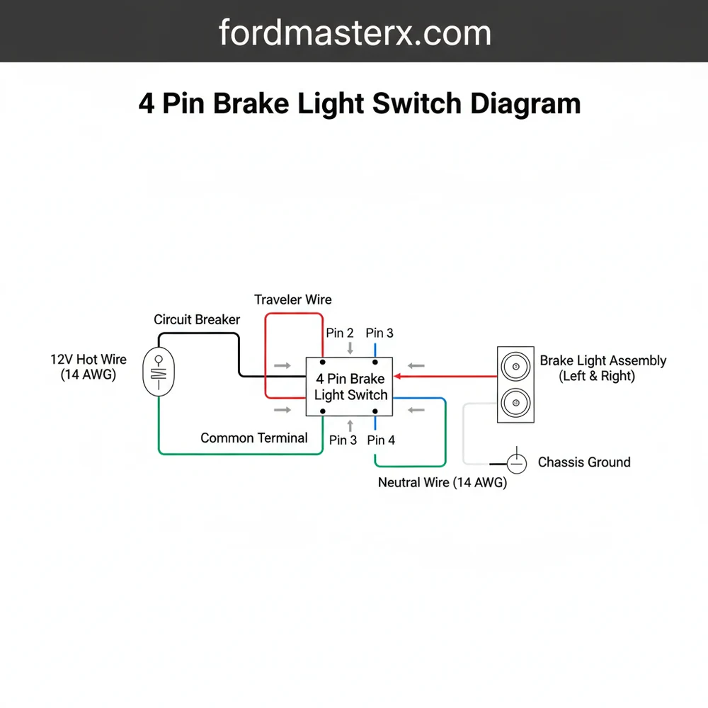 4 pin brake light switch diagram diagram with labeled components and explanations