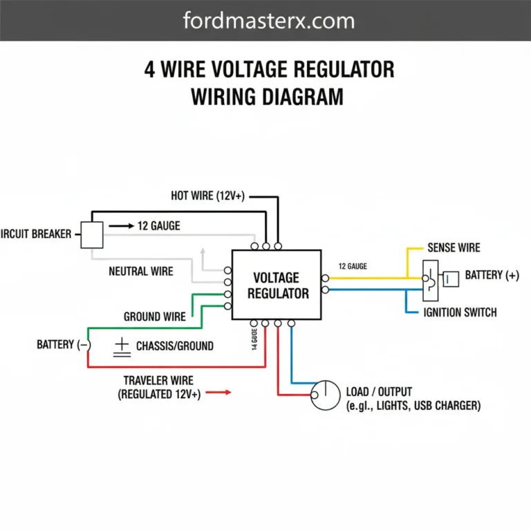 4 wire voltage regulator wiring diagram diagram with labeled components and explanations