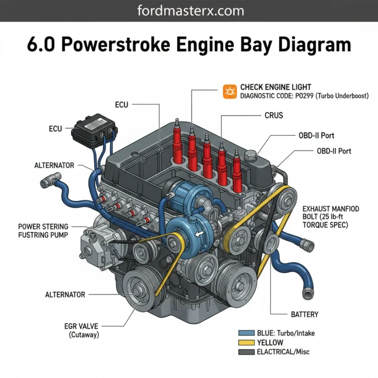 6.0 powerstroke engine bay diagram diagram with labeled components and explanations