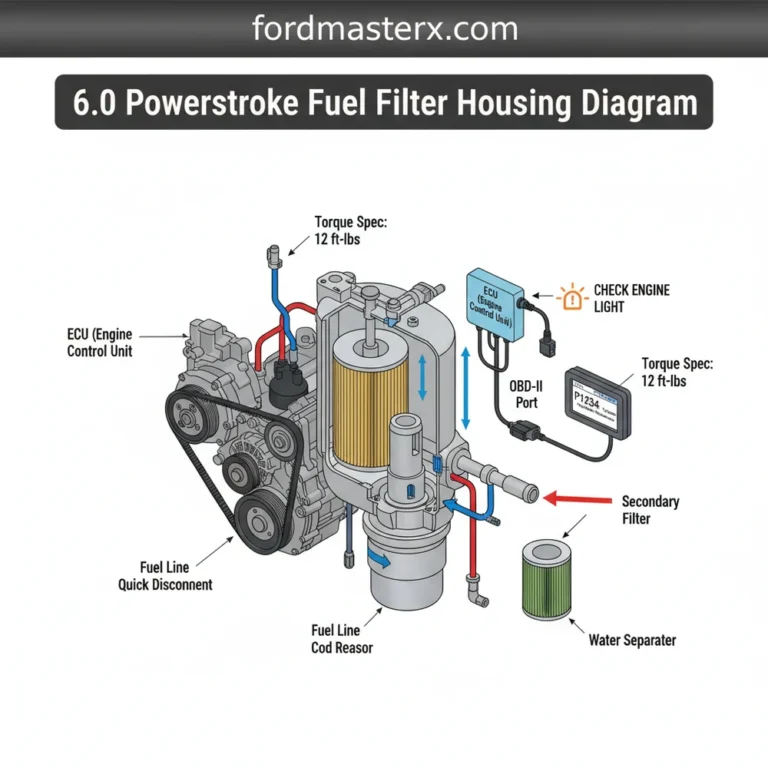 6.0 powerstroke fuel filter housing diagram diagram with labeled components and explanations