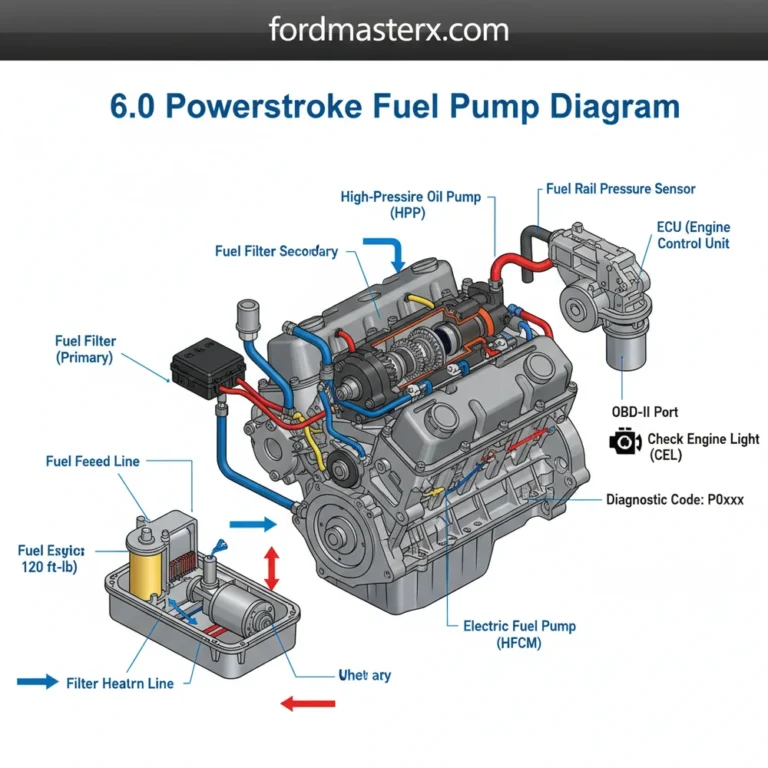 6.0 powerstroke fuel pump diagram diagram with labeled components and explanations