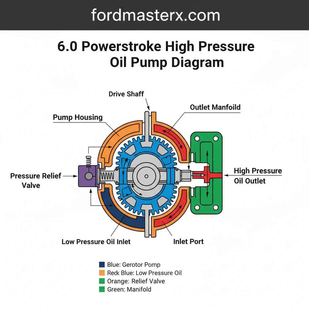 6.0 powerstroke high pressure oil pump diagram diagram with labeled components and explanations