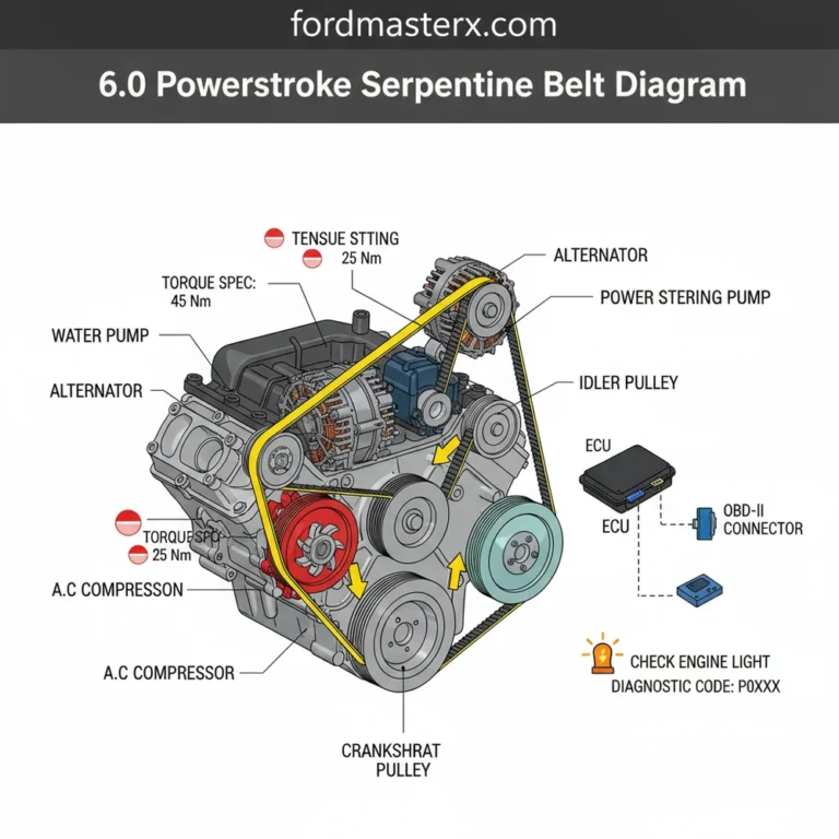 6.0 powerstroke serpentine belt diagram diagram with labeled components and explanations