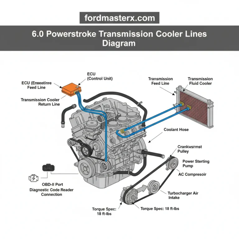 6.0 powerstroke transmission cooler lines diagram diagram with labeled components and explanations