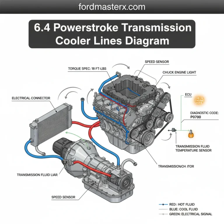 6.4 powerstroke transmission cooler lines diagram diagram with labeled components and explanations