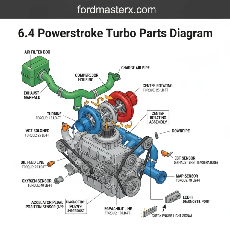 6.4 powerstroke turbo parts diagram diagram with labeled components and explanations