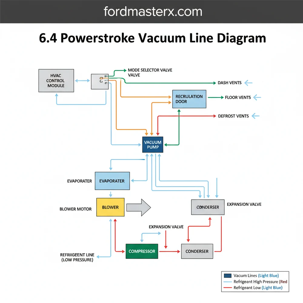 6.4 powerstroke vacuum line diagram diagram with labeled components and explanations