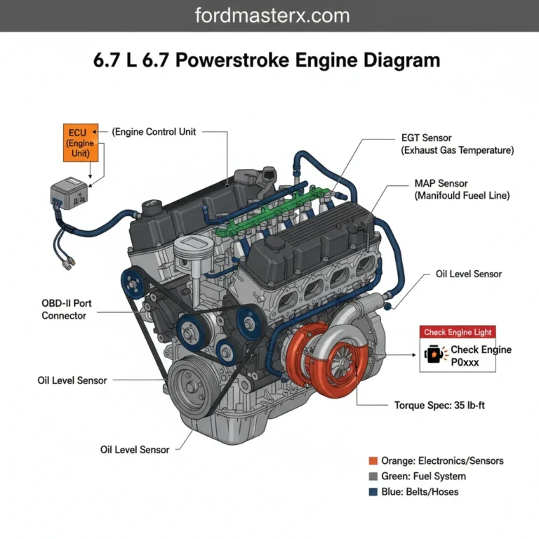 6.7 l 6.7 powerstroke engine diagram diagram with labeled components and explanations