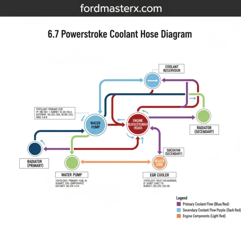 6.7 powerstroke coolant hose diagram diagram with labeled components and explanations
