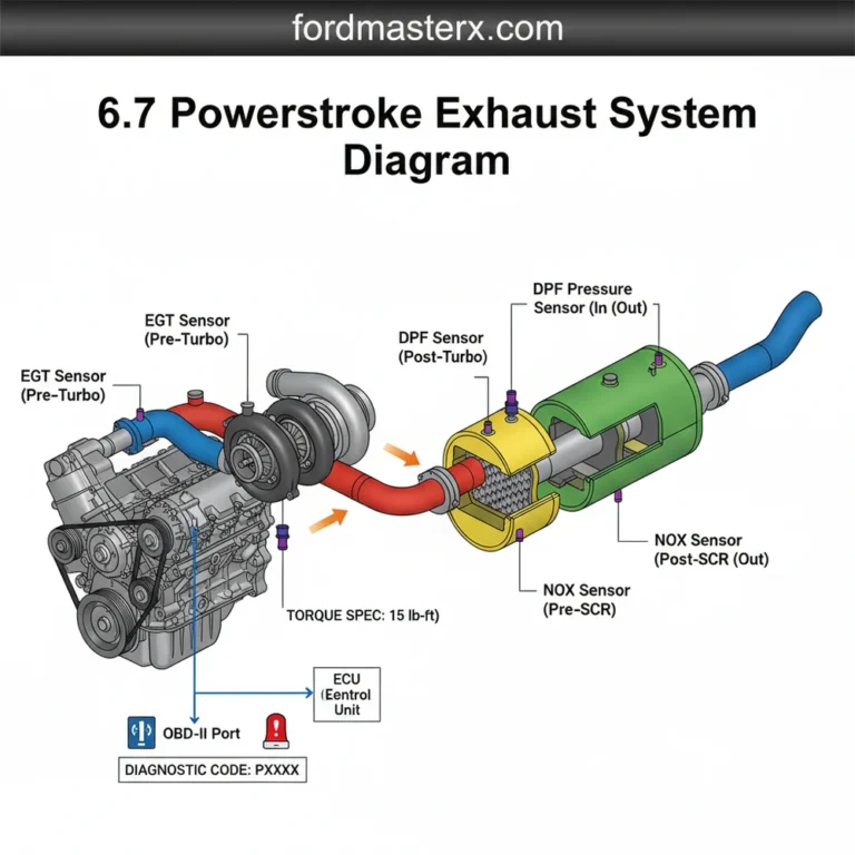 6.7 powerstroke exhaust system diagram diagram with labeled components and explanations