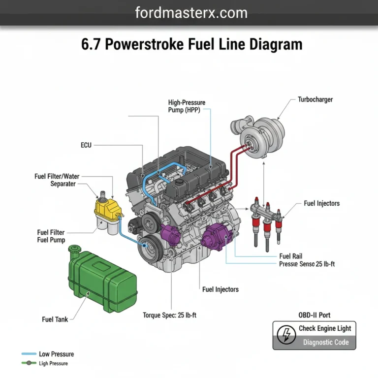 6.7 powerstroke fuel line diagram diagram with labeled components and explanations
