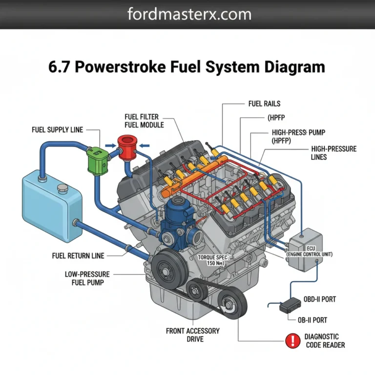 6.7 powerstroke fuel system diagram diagram with labeled components and explanations