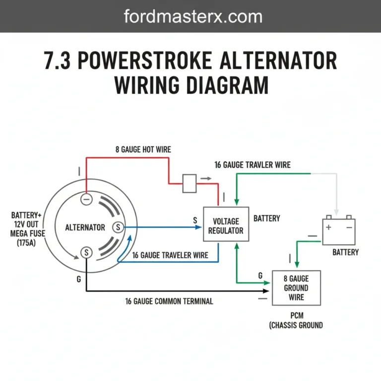 7.3 powerstroke alternator wiring diagram diagram with labeled components and explanations