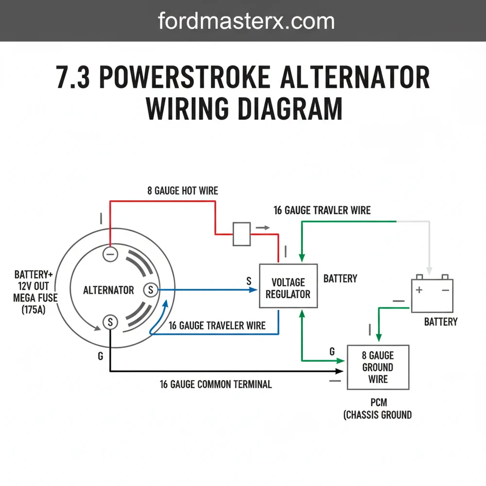 7.3 powerstroke alternator wiring diagram diagram with labeled components and explanations