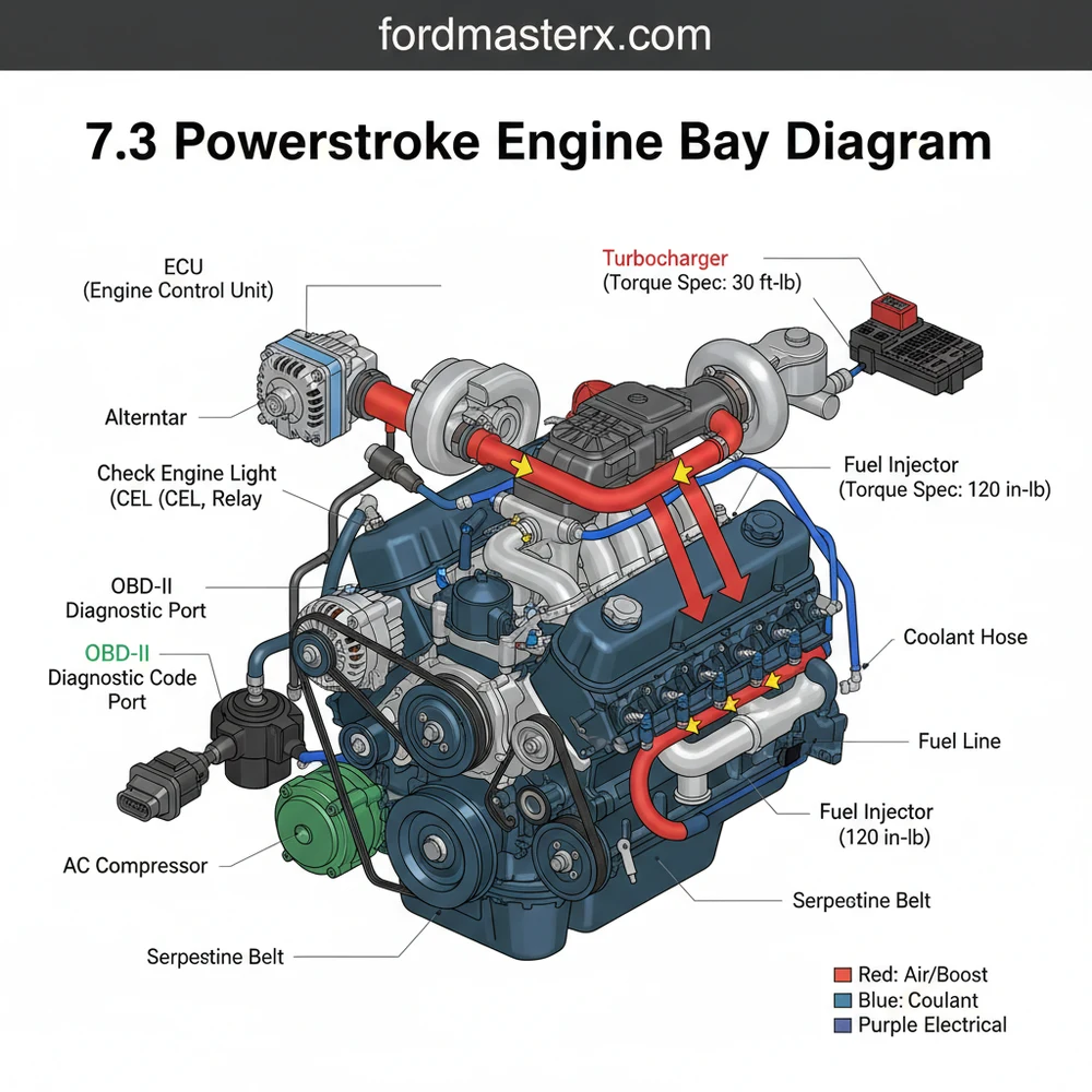 7.3 Powerstroke Engine Bay Diagram: Identification Guide