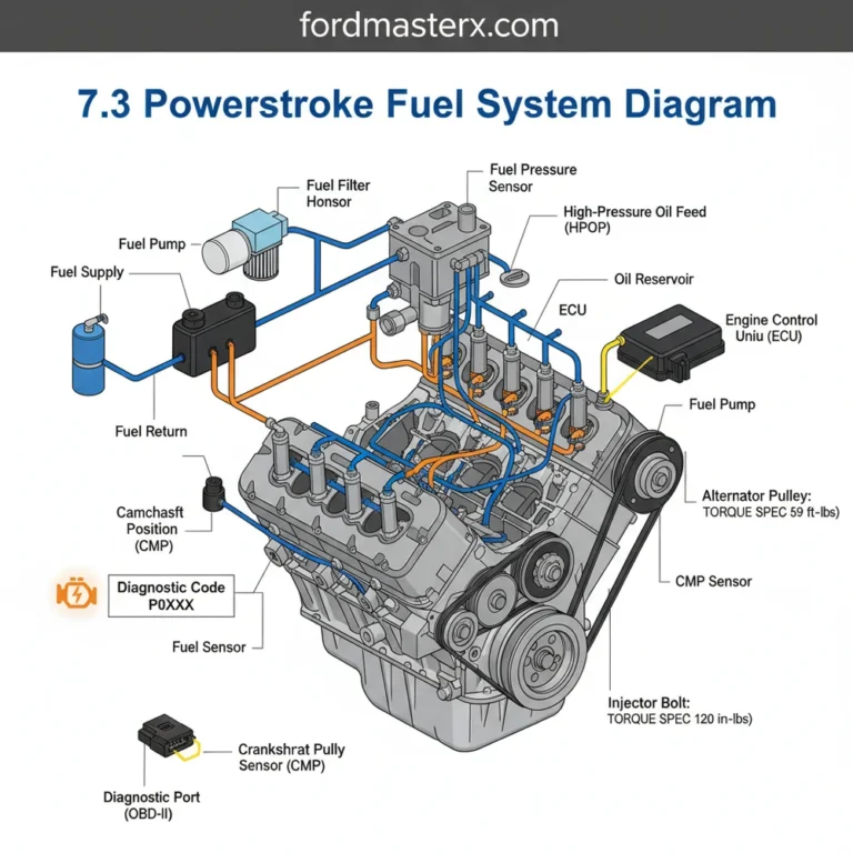 7.3 powerstroke fuel system diagram diagram with labeled components and explanations