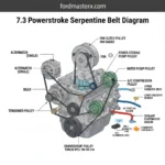 7.3 powerstroke serpentine belt diagram diagram with labeled components and explanations