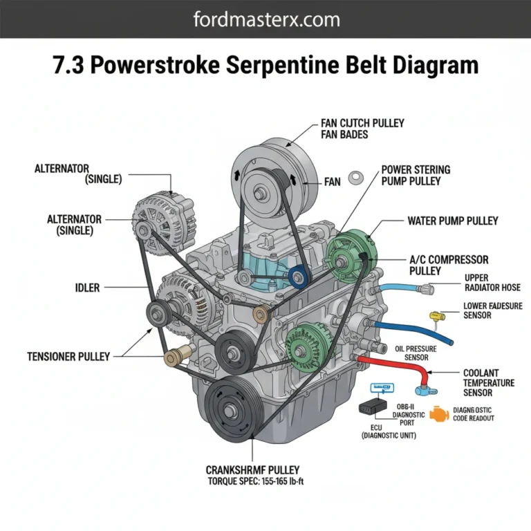 7.3 powerstroke serpentine belt diagram diagram with labeled components and explanations