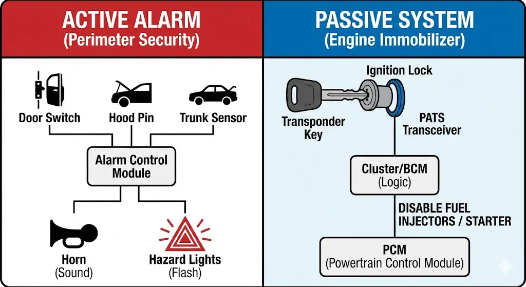 Distinction Between Active and Passive Security
